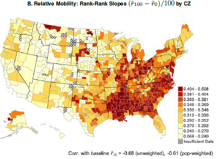 Relative upward mobility US map lighter is greater mobility
